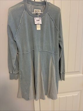 American Eagle Outfitters Light Blue Crewneck Sweatshirt Dress XS NWT